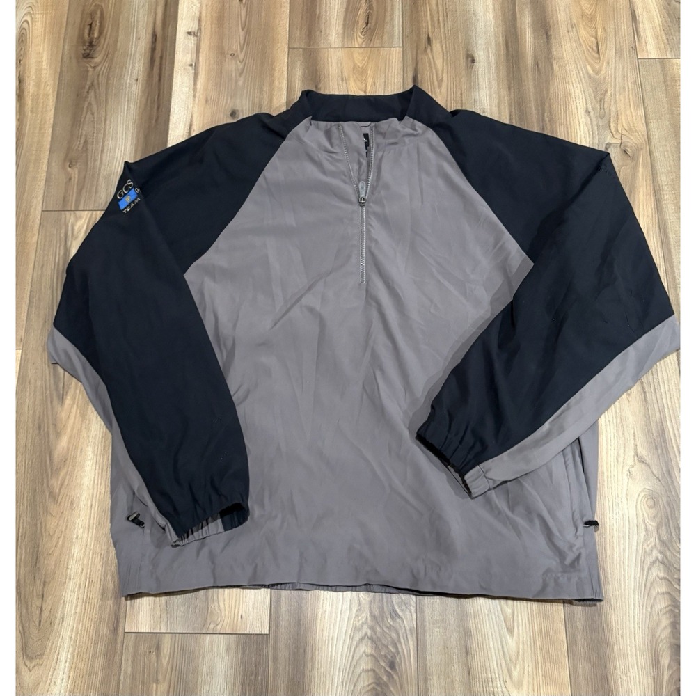 Adidas‎ Vintage Windbreaker Men's Sz XL Gray Golf Quarterzip Jacket Pullover
